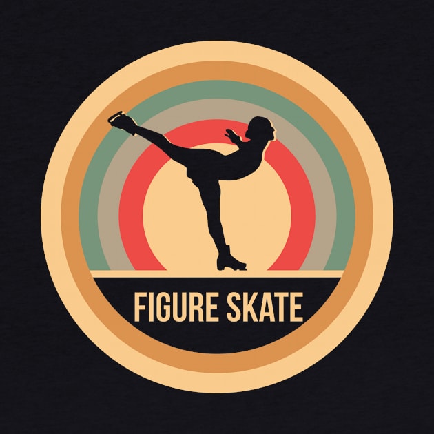 Retro Vintage Figure Skating Gift For Ice Dancers by OceanRadar